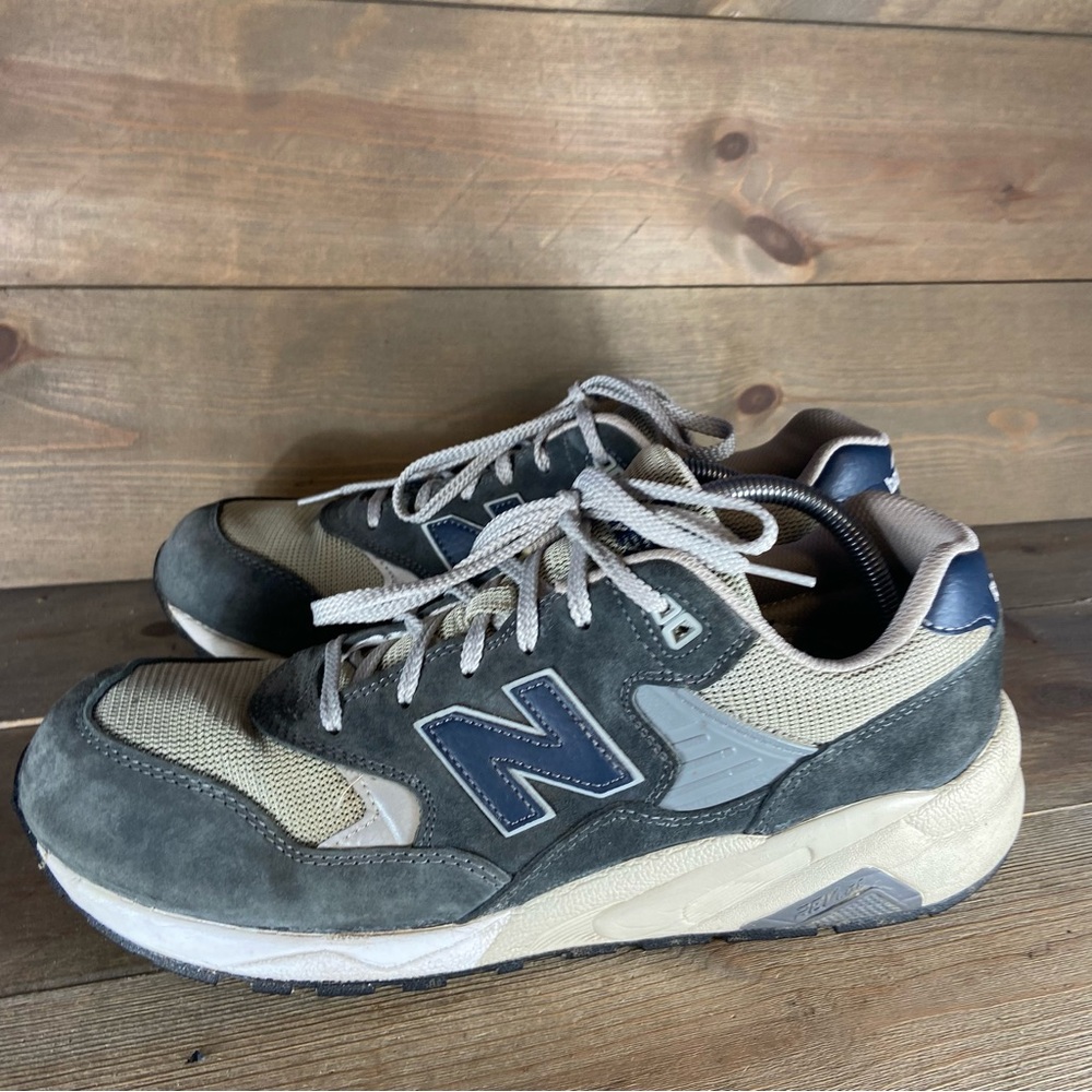 new balance 580 mens size 11.5 shoes blue suede athletic running sneakers